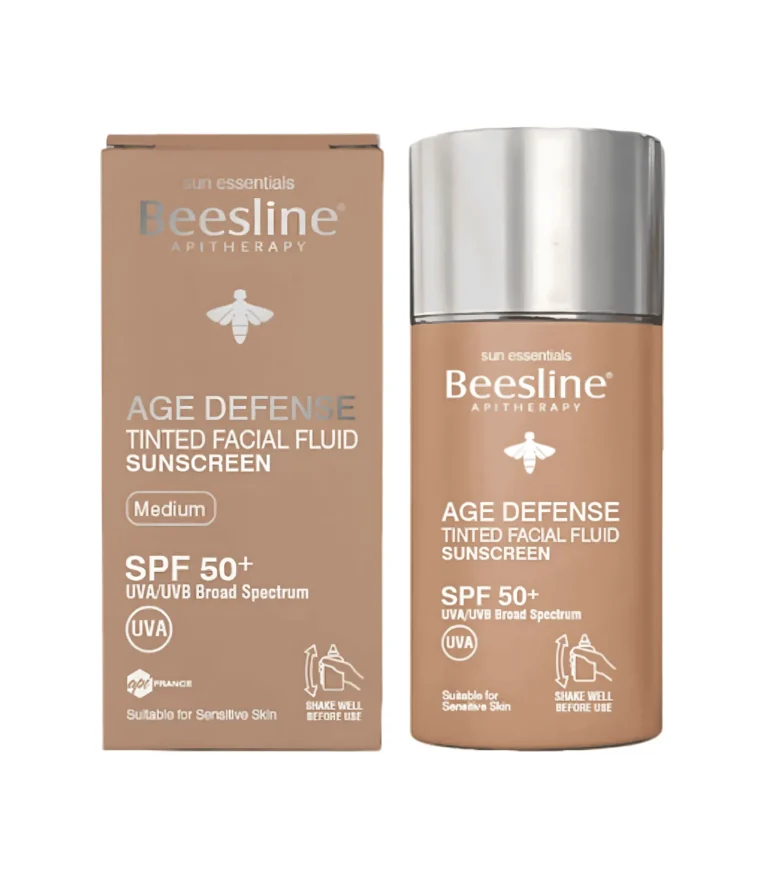 beesline age defense tinted facial fluid sunscreen spf 50 40ml