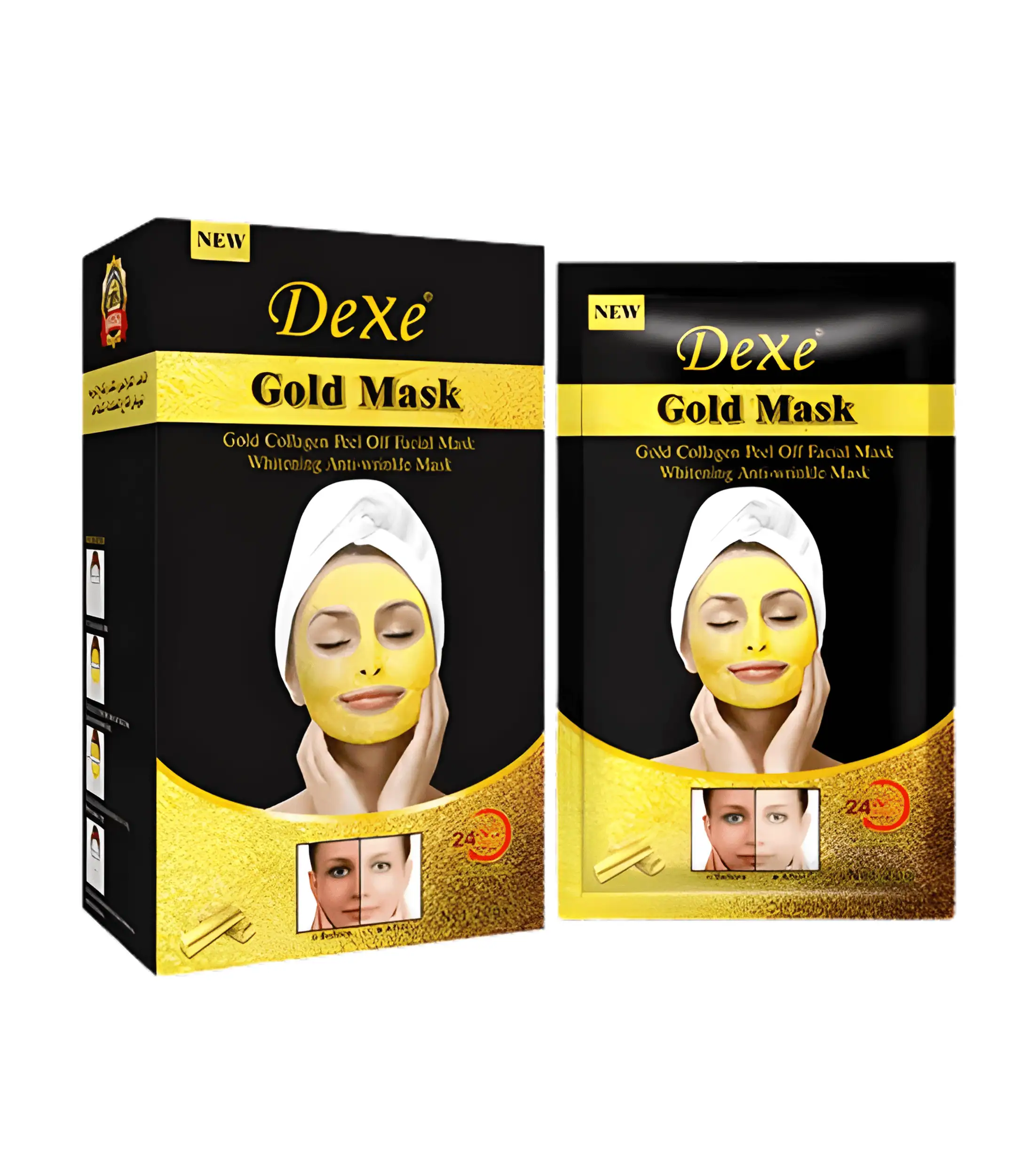 Dexe Gold Facial Mask 10×20g – deep cleansing gold peel-off mask Dexe Gold Facial Mask 10×20g – deep cleansing gold peel-off mask