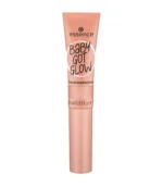 essence Baby Got Glow Liquid Highlighter with soft sponge applicator for precise facial glow, showing the lightweight blendable liquid formula for a radiant cheek shimmer