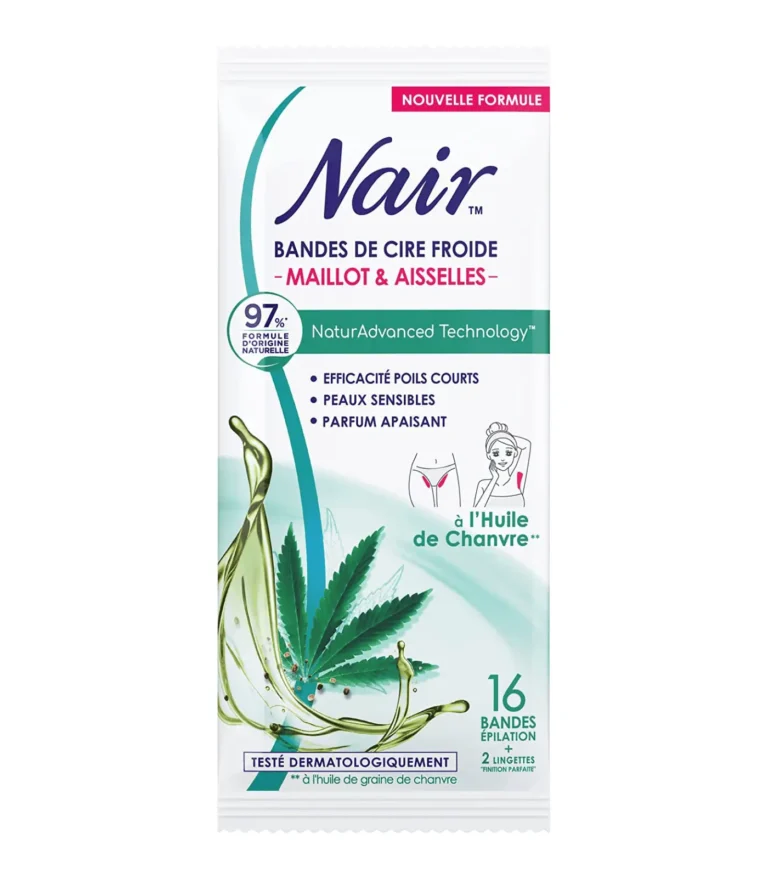 Nair Cold Wax Strips for Bikini & Underarms with Hemp Oil