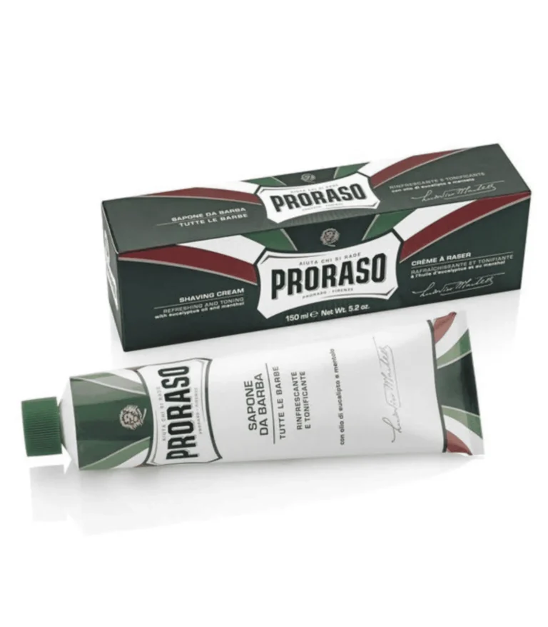 proraso shaving cream italian eucalyptus & menthol green tube