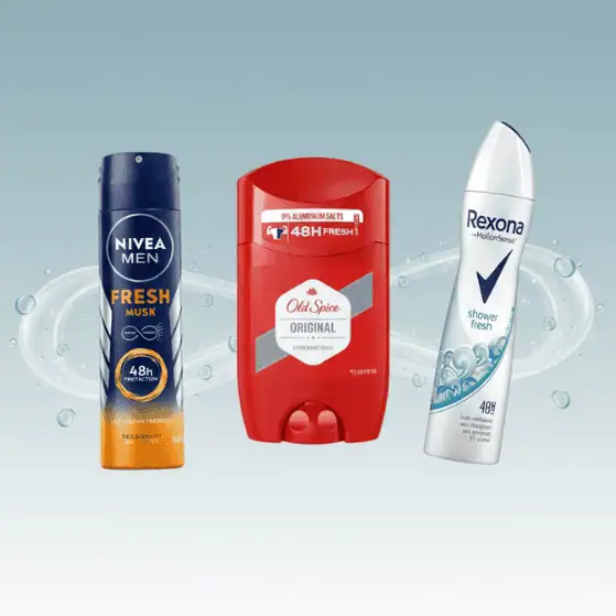 A wide selection of long-lasting spray and roll-on deodorants available for fast delivery across Lebanon