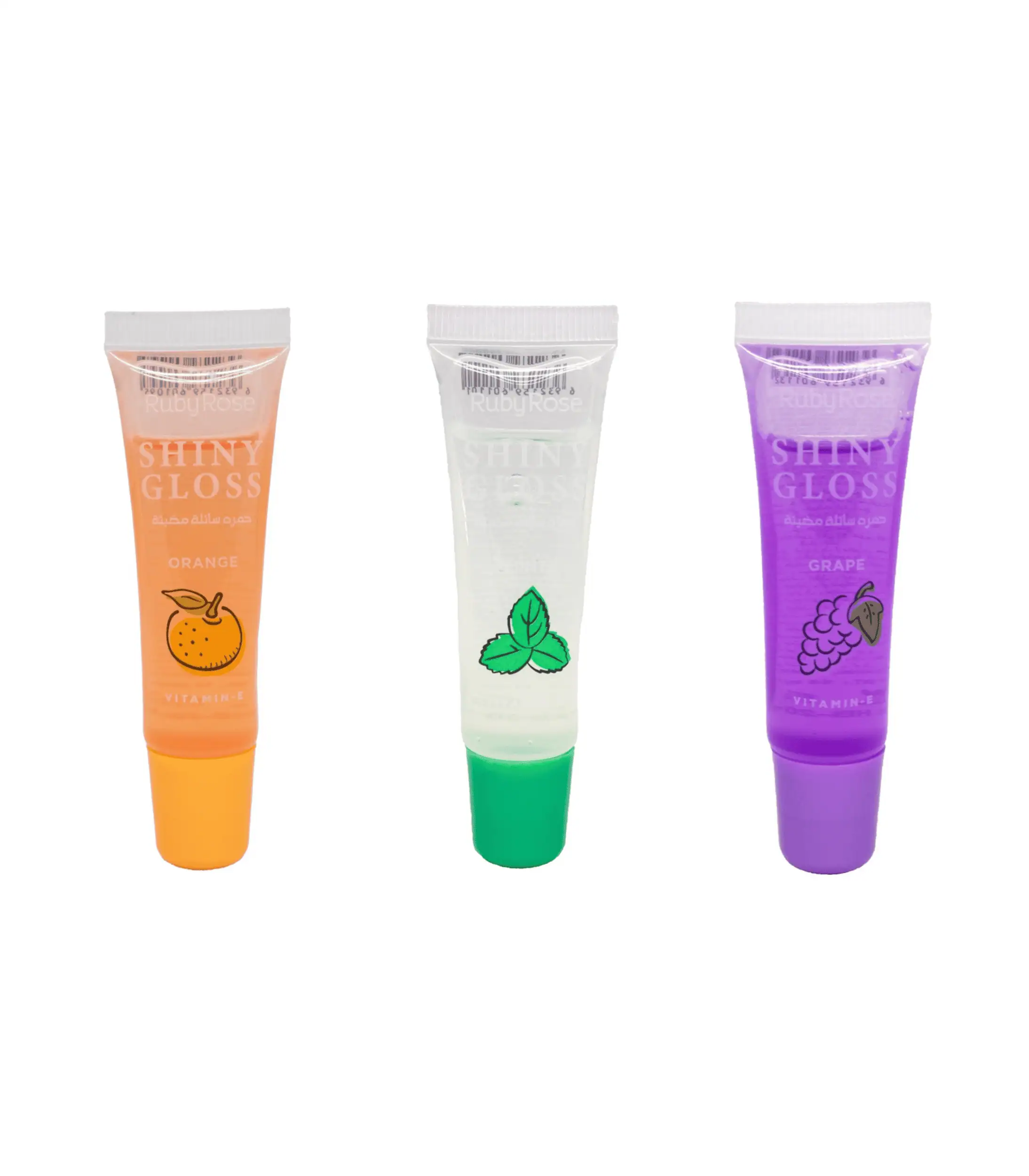 Ruby Rose Shiny Gloss Ruby Rose Shiny Gloss balm tube showing a high-shine, lightweight, and non-sticky formula designed for all-day lip hydration and a luscious glossy finish
